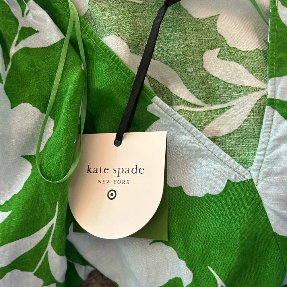 kate spade Green and Light Blue Floral Midi Dress